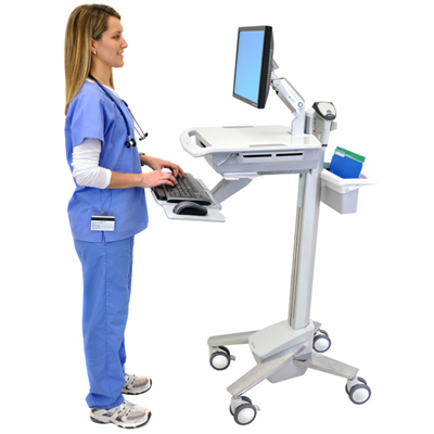 Ergotron SV41-41002 StyleView EMR Computer Cart with LCD Monitor Arm, NonPowered