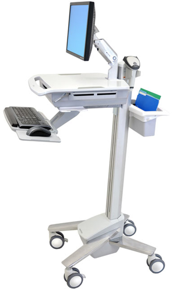 Ergotron SV41-41002 StyleView EMR LCD Monitor Arm Computer Cart for Mobile Medical Applications