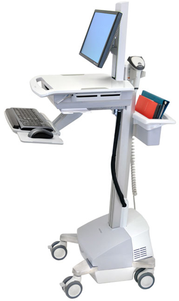 Ergotron SV42-42201 StyleView EMR Powered Cart with LCD Monitor Pivot