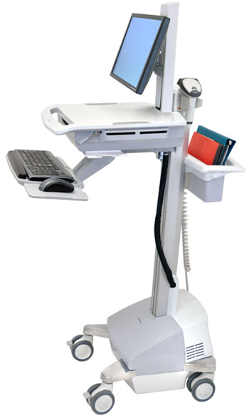 Ergotron SV42-42201 StyleView EMR Powered Cart with LCD Monitor Pivot