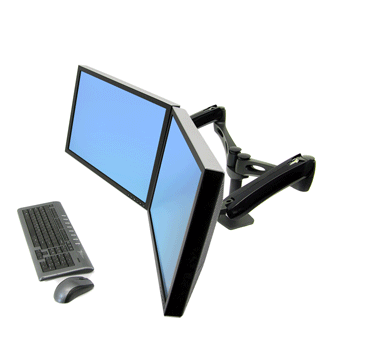 Animated image of Ergotron 45-218-195 LX Dual Side by Side Arm