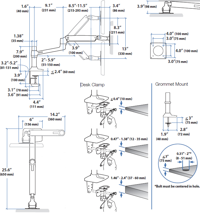 Monitor Arm 45 241 026 Ergotron Lx Desk Mount