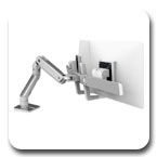 Ergotron 45-476-026 HX Desk Mount Dual Monitor Arm (polished aluminum)