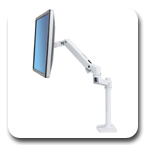 Ergotron 45-537-216 LX Desk Mount Monitor Arm, Tall Pole (white)