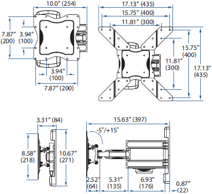 Ergotron Neo-Flex Cantilever Wall Mount, VHD