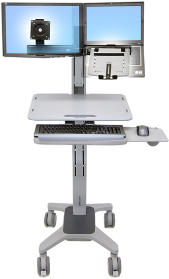 Ergotron 24-195-055 WorkFit C-Mod Sit-Stand Workstation for both Laptop and LCD Monitor