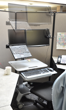 Application of Ergotron 24-195-055 WorkFit C-Mod Sit-Stand Workstation