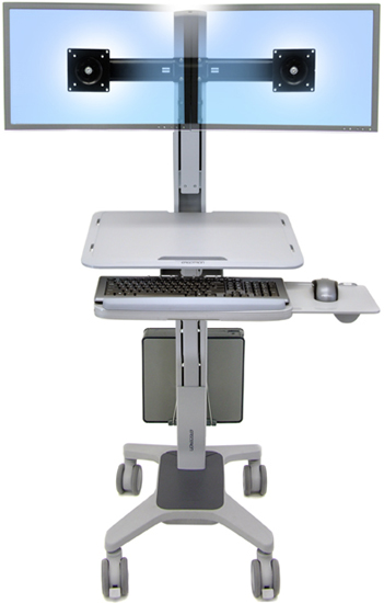 Ergotron 24-196-055 WorkFit C-Mod Dual Display Sit Stand Workststion