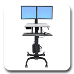 Ergotron 24-214-085 WorkFit-C, Dual Sit-Stand Workstation