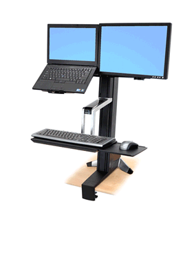 Animation of WorkFit-S LCD & Laptop Sit-Stand Workstation
