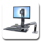 Ergotron 24-314-026 WorkFit-A Single HD Height Adjustable Workstation with Worksurface