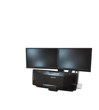 Animation for Ergotron 24-316-026 WorkFit-A, Dual Monitor with Worksurface