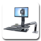 Ergotron 24-317-026 WorkFit-A Single LD Monitor Sit-Stand Workstation with Worksurface