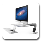 Apple Compatible Ergotron 24-414-227 WorkFit-A Sit-Stand Workstation, Silver