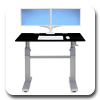 Ergotron 24-567-F03 WorkFit-DL 48", Sit-Stand Desk (Black)
