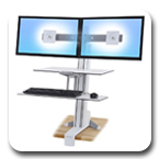 Ergotron 33-349-211 WorkFit-S, Dual Monitor with Worksurface