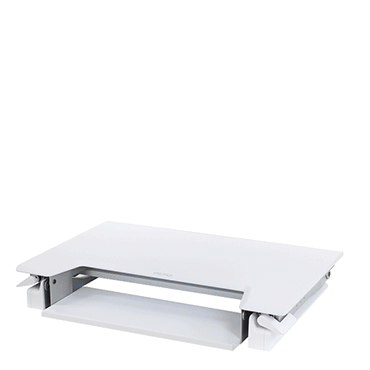 Animation of Sit-Stand Ergotron 33-397-062 WorkFit-T Desktop Workstation in White
