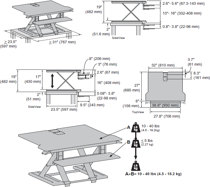 Ergotron workfit tx clearance standing desk converter
