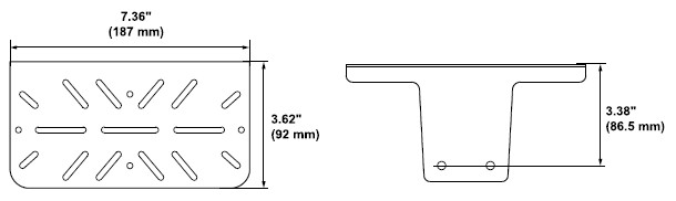 Technical Drawing for Ergotron 98-465 T-Slot Scanner and Printer Holder