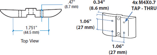 Technical Drawing for Ergotron 60-575-003 T-Slot Bracket