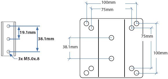 Technical Drawing for Ergotron 97-512-009 StyleView Rear VESA Mount Kit