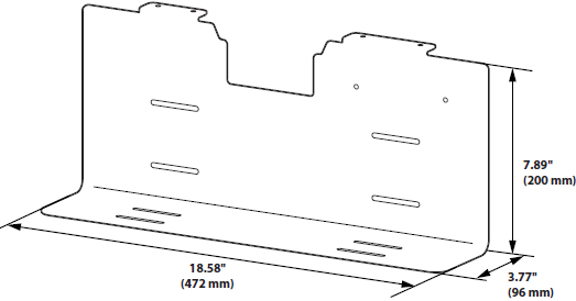 Technical Drawing for Ergotron 98-476 CareFit Slim 2.0 Front Shelf