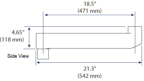 Technical Drawing for Ergotron 98-547-251 CareFit Combo Extender