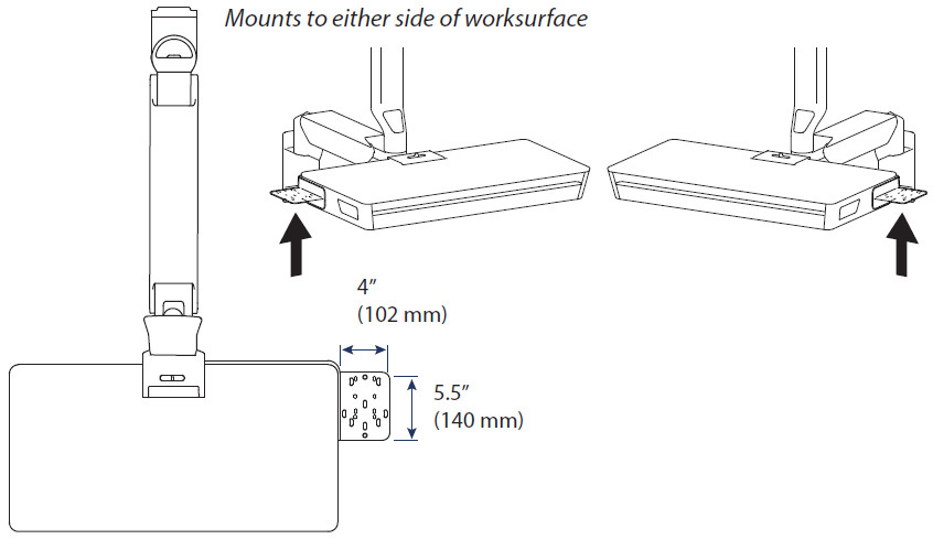 Technical Drawing for Ergotron 98-549-251 CareFit Combo Wireless Scanner Bracket