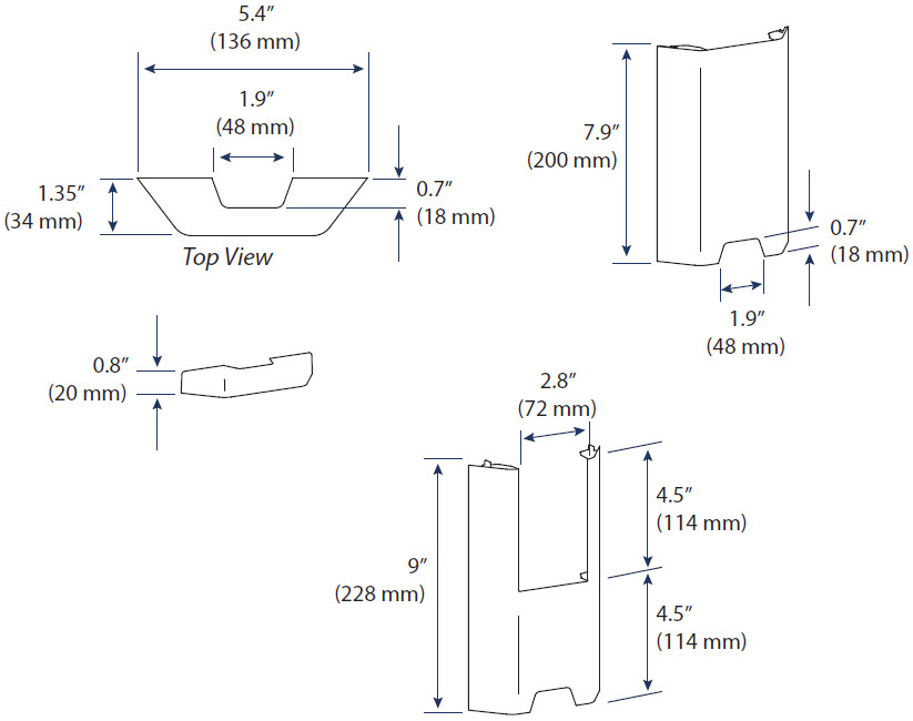 Technical Drawing for Ergotron 98-609-030 CareFit Wall Track 34