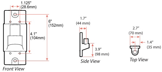 Technical Drawing for Ergotron 98-730-292 LX Pro Wall Mount Base (black)