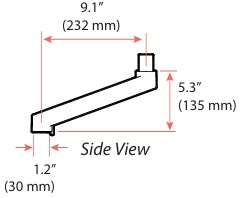 Technical Drawing for Ergotron 98-731-292 LX Pro Extension Arm (black)