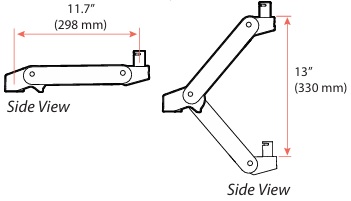 Technical Drawing for Ergotron 98-732-292 LX Pro Arm without Pivot (black)
