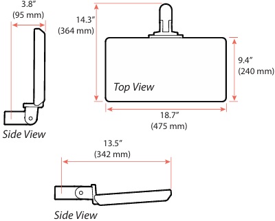 Technical Drawing for Ergotron 98-736-632 LX Pro Keyboard Tray and Pivot (black)
