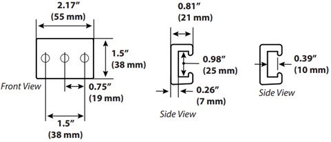 Technical Drawing for Ergotron 98-785-629 DIN Rail Adapter Bracket