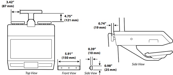 Technical Drawing for Ergotron 98-791-289 DIN Rail, Rear Mount