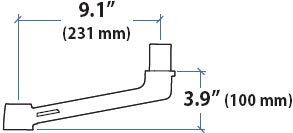 Technical drawing for LX Extension Arm