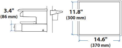 Technical drawing for Ergotron SV32 PHD Storage Drawer