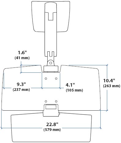Technical drawing for Ergotron Worksurface for WorkFit-A
