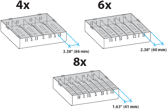 Technical Drawing of Ergotron StyleView 4 Section Cassette Kit