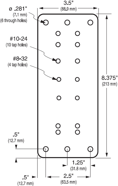 Technical Drawing for Ergotron 97-101-003 Wall Plate