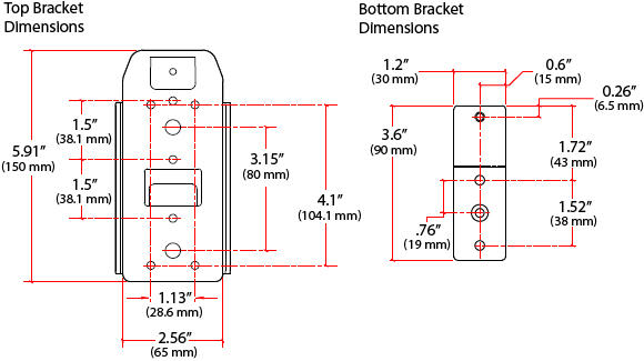 Technical Drawing for Ergotron 80-105-064 Universal CPU Holder