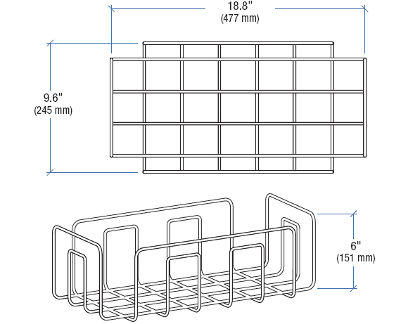 Technical Drawing for Ergotron 97-544 Neo-Flex Cart Wire Basket Kit