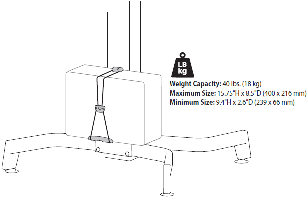 Technical Drawing for Ergotron 97-666 WorkFit-PD CPU Holder Kit