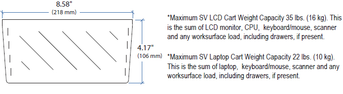 Technical Drawing for Ergotron 97-780-194 StyleView Scanner Shelf