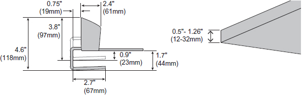 Technical Drawing for Ergotron 98-121 Top Mount C-Clamp for LX Single, Dual Direct & MXV Arms