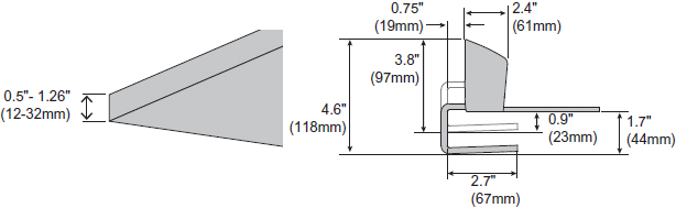 Technical Drawing for Ergotron 98-122 Top Mount C-Clamp for HX Arms