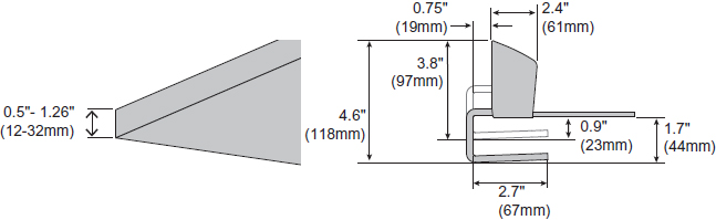 Technical Drawing for Ergotron 98-125 Top Mount C-Clamp for LX Dual and MXV Dual Arms