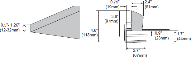 Technical Drawing for Ergotron 98-126 Top Mount C-Clamp for MX Mini Single Arms
