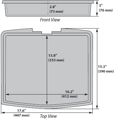 Technical Drawing for Ergotron 98-134 StyleView Front Tray