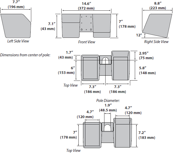Technical Drawing for Ergotron 98-144-064 LearnFit SE Storage Bin